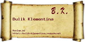Bulik Klementina névjegykártya